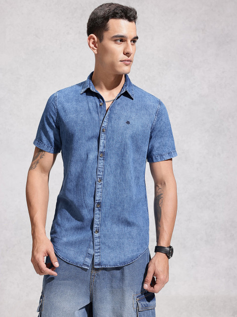WROGN Pure Cotton Chambray Casual Shirt - Image 3