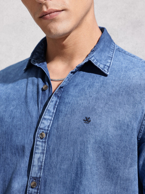 WROGN Pure Cotton Chambray Casual Shirt - Image 2