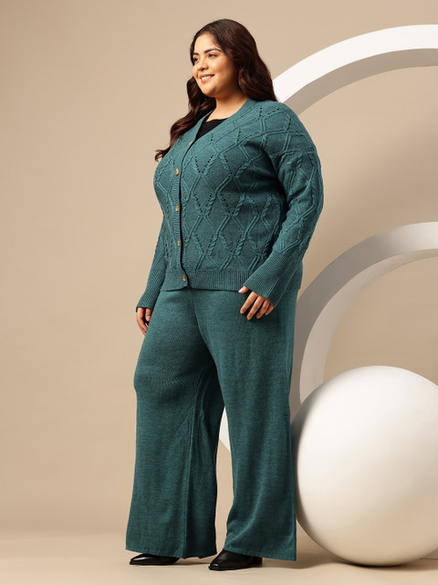 Sztori Plus Size Cable-Knit Sweater and Knitted Trousers Co-Ords - Image 5