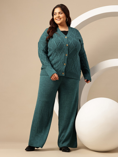 Sztori Plus Size Cable-Knit Sweater and Knitted Trousers Co-Ords - Image 4