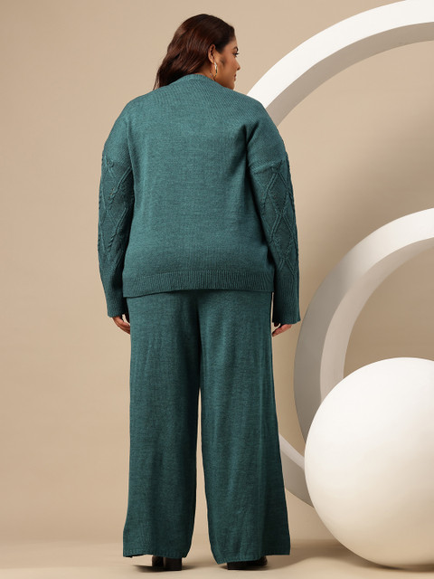 Sztori Plus Size Cable-Knit Sweater and Knitted Trousers Co-Ords - Image 6