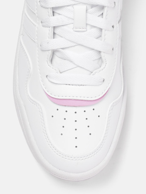 ADIDAS Women Leather Perforated Hoops 3.0 Basketball Shoes - Image 5