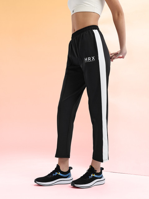 HRX by Hrithik Roshan Women Brand Logo Detail Rapid-Dry Cropped Running Track Pants