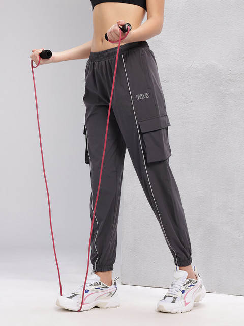 HRX by Hrithik Roshan Women Piping Detail Cargo-Style Training Joggers