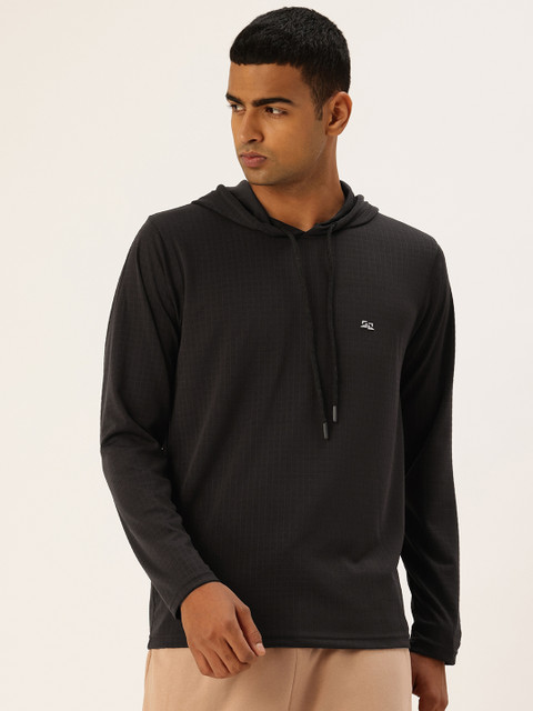 FIFTY TWO Self Checked Hooded Dri-Fit Training T-shirt