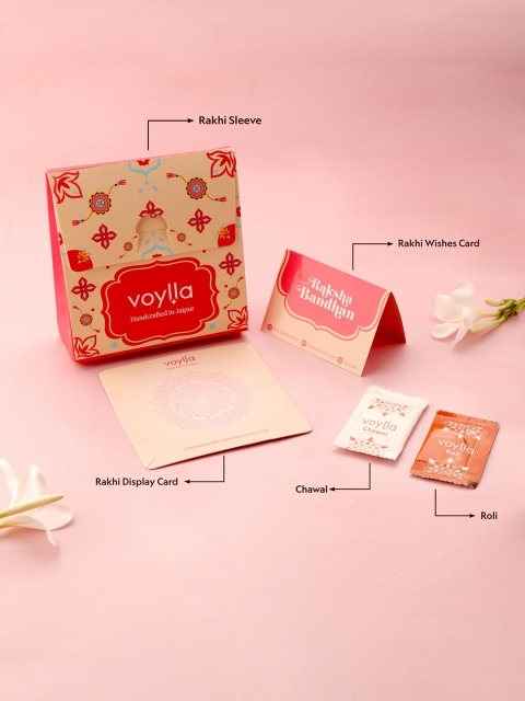 Voylla Devotional Om Beaded Thread Rakhi With Roli Chawal - Image 5