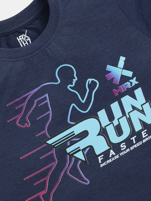 HRX by Hrithik Roshan Boys Typography Printed Rapid Dry T-shirt - Image 4