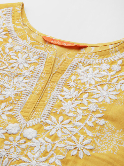Indo Era Women Floral Embroidered Thread Work Kurta - Image 2