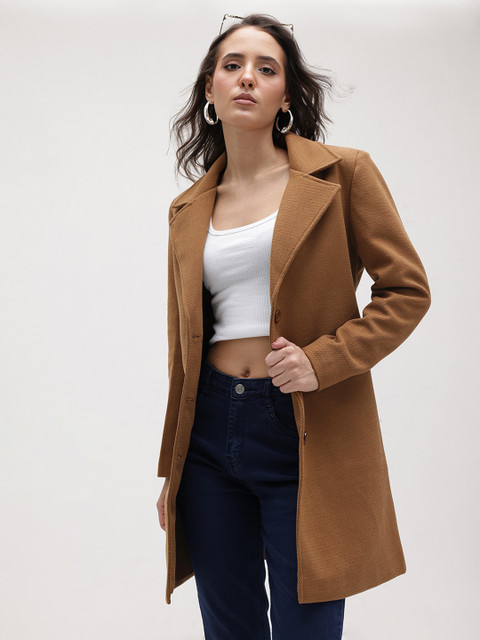 The Roadster Life Co. Notched Lapel Single-Breasted Textured Overcoat