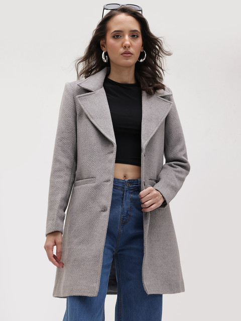 The Roadster Life Co. Notched Lapel Single-Breasted Fleece Overcoat