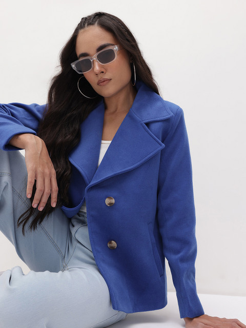 The Roadster Life Co. Notched Lapel Single-Breasted Fleece Coat