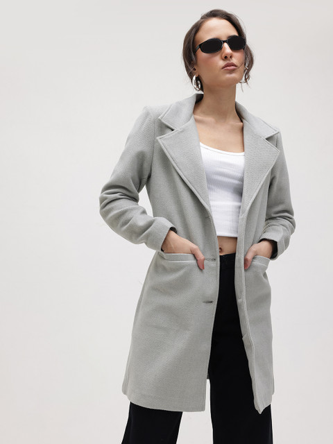 The Roadster Life Co. Notched Lapel Single-Breasted Fleece Overcoat