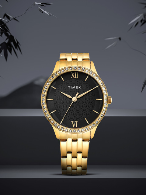 Timex Women Stainless Steel Embellished Dial & Bracelet Straps Analogue Watch TWEL21902