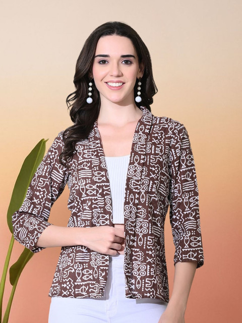 DECKEDUP Ethnic Motifs Printed Shrug