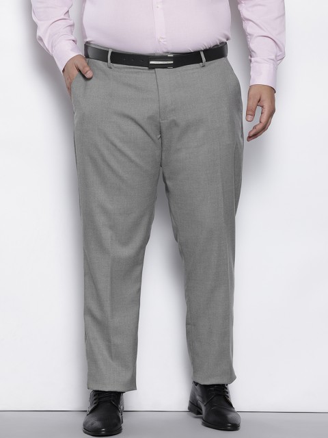 Hardsoda by The Indian Garage Co Men Plus Size Pleated Formal Trousers