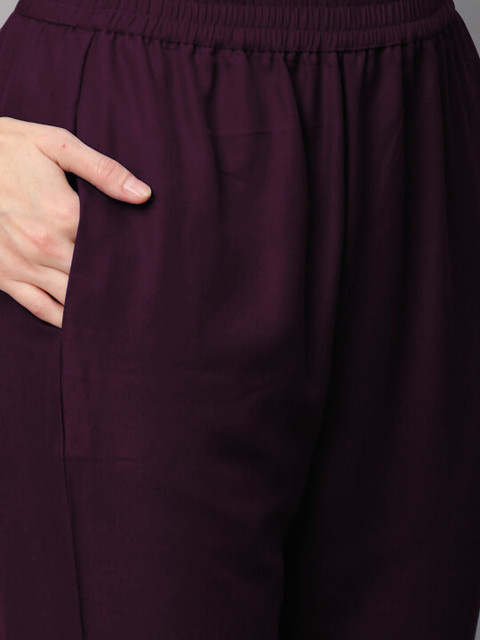 GoSriKi Floral Printed Round Neck A-Line Kurta With Trousers & Dupatta - Image 2