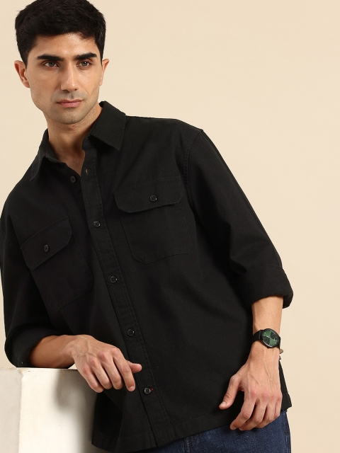 Being Human Drop-Shoulder Sleeves Pure Cotton Casual Shirt