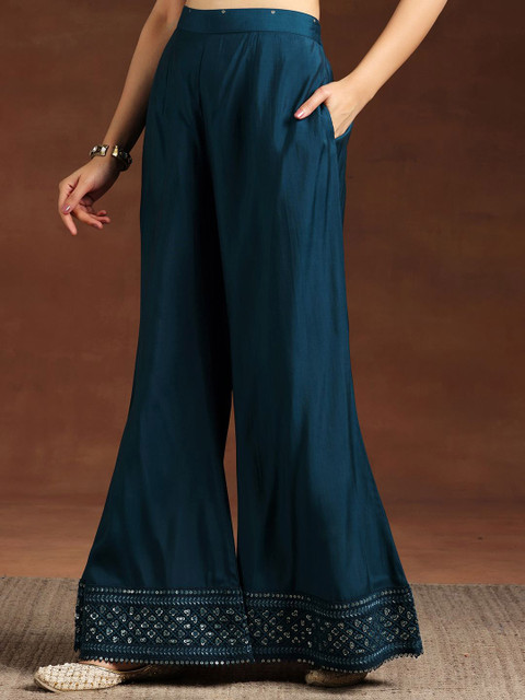 Libas Women Floral Embroidered Regular Kurta with Palazzos & With Dupatta - Image 7