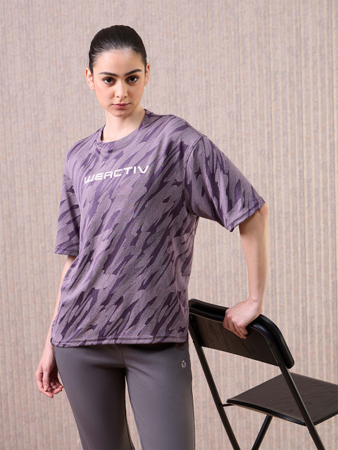 Technosport Women Extended Sleeves Antimicrobial Pockets Boxy T-shirt