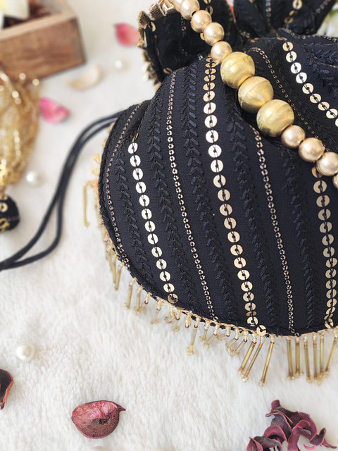 LABEL KANUPRIYA Embellished Potli Clutch - Image 6