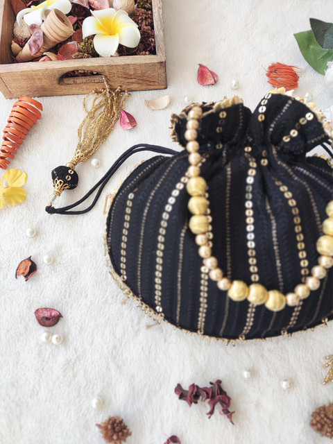 LABEL KANUPRIYA Embellished Potli Clutch - Image 4