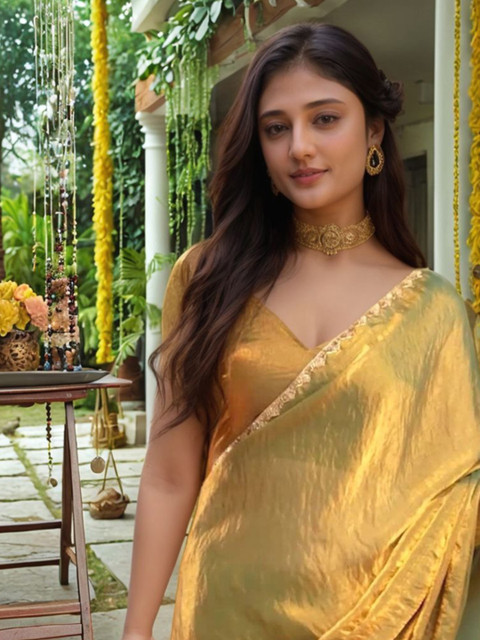 KALINI Women Solid Saree - Image 6