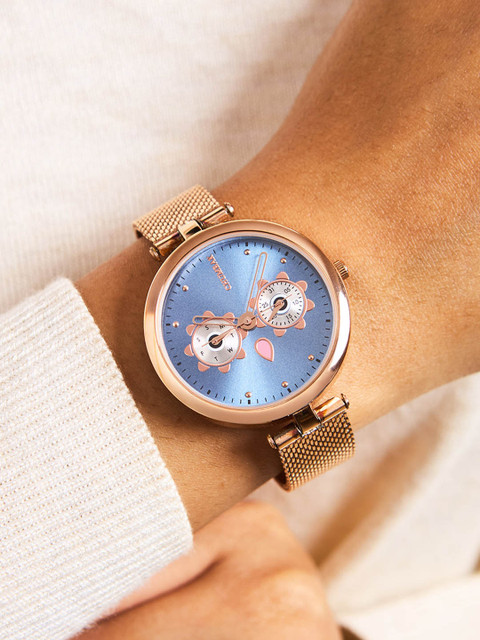 Chumbak Women Mint Dial Hoot Mesh Strap Watch - Image 4