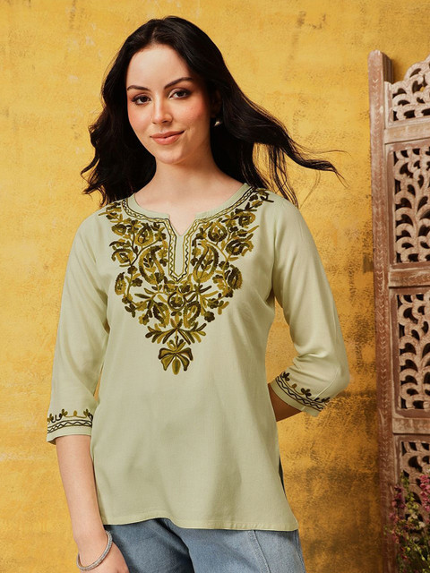 Qazmi Women Kashmiri Aari Work Kurti