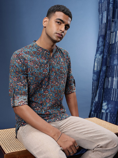 Taavi Floral Block Printed Kurta