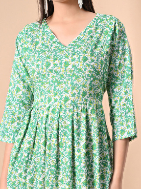 SILAKIVA Women Floral Printed Floral Maternity Anarkali Kurta - Image 2