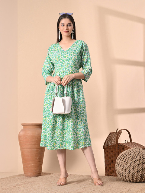 SILAKIVA Women Floral Printed Floral Maternity Anarkali Kurta