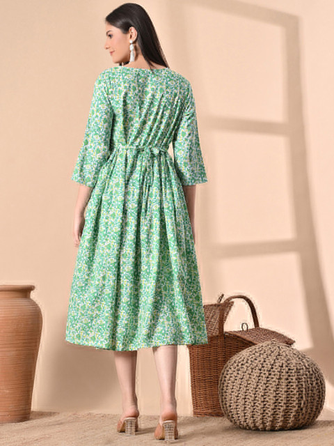 SILAKIVA Women Floral Printed Floral Maternity Anarkali Kurta - Image 5