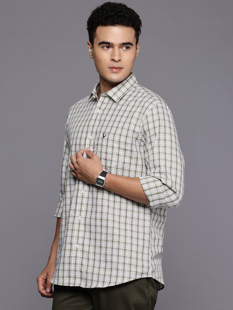 Allen Solly Pure Cotton Classic Fit Checked Casual Shirt - Image 4