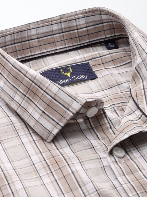 Allen Solly Pure Cotton Classic Fit Checked Casual Shirt - Image 2