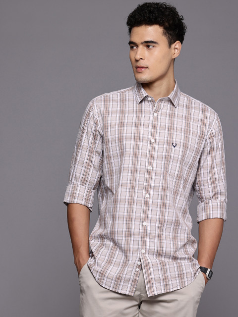 Allen Solly Pure Cotton Classic Fit Checked Casual Shirt - Image 4