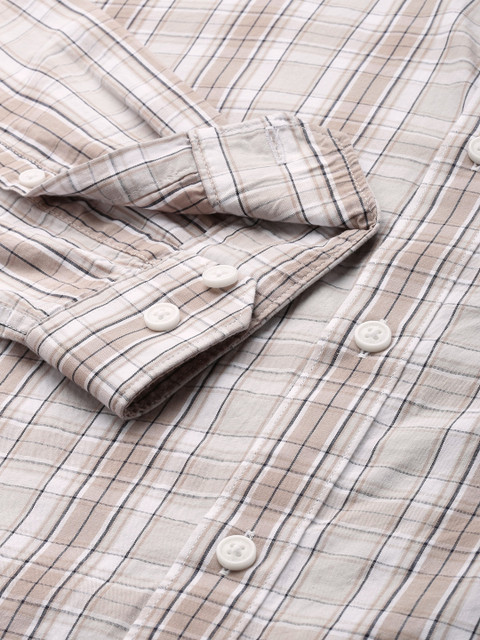 Allen Solly Pure Cotton Classic Fit Checked Casual Shirt - Image 3