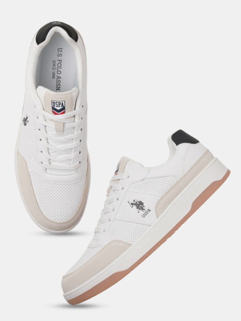 U.S. Polo Assn. Men Colourblocked PU Lace-Ups Sneakers