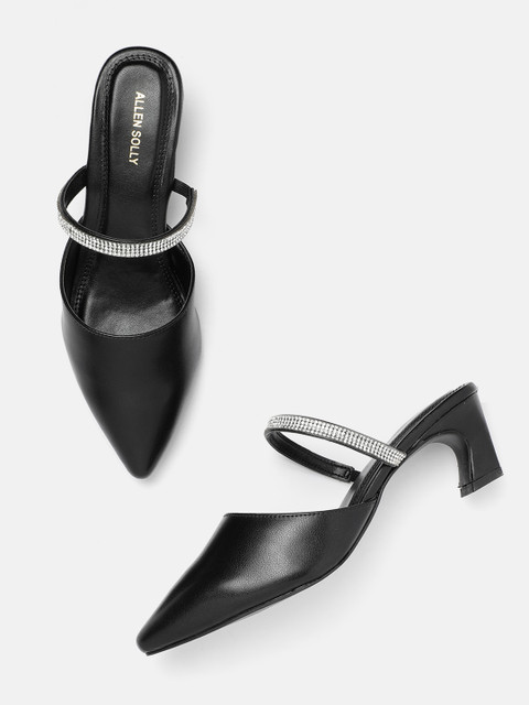 Allen Solly Kitten Heeled Mules with Embellished Detail