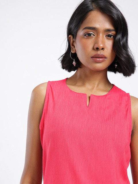 Anouk Rustic Striped Straight Sleeveless Kurti - Image 5