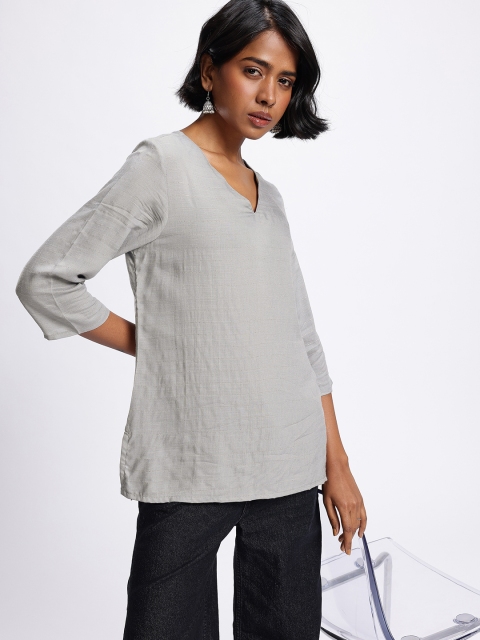 Anouk Rustic Striped V-Neck Kurti