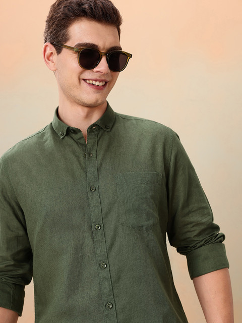 Mast & Harbour Standard Cotton Linen Casual Shirt