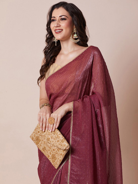 House Of Pataudi Embellished Party Wear Saree With Unstitched Blouse Piece