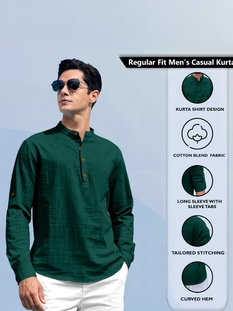Zombom Cotton Mandarin Collar Short Straight Kurta - Image 4