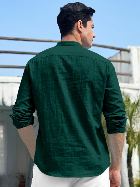Zombom Cotton Mandarin Collar Short Straight Kurta - Image 3