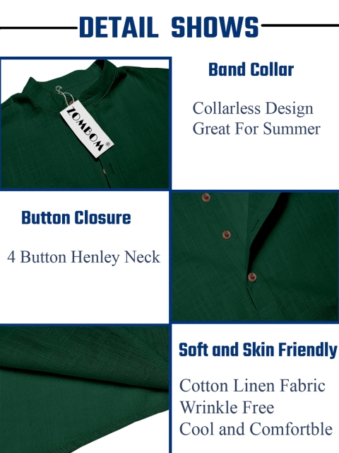 Zombom Cotton Mandarin Collar Short Straight Kurta - Image 5