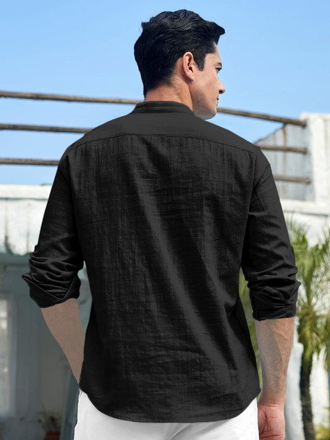Zombom Men Solid Daily Cotton Straight Kurtas - Image 3