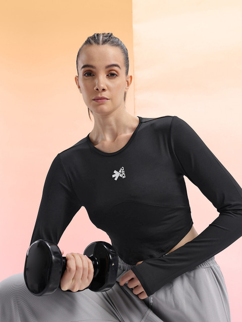 HRX by Hrithik Roshan Back Tie-Up Rapid-Dry Training Crop Top