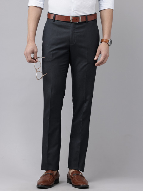 Arrow Men Textured Tailored Fir Formal Trousers