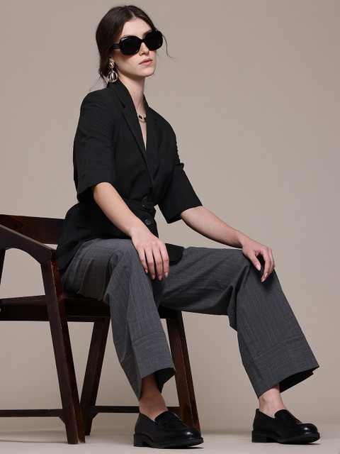 MANGO Notched Lapel Single Breasted Blazer With Belt