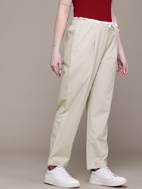 Popnetic Women Relaxed Fit High-Rise Double Waistband Trousers - Image 2